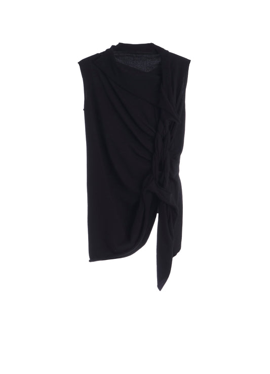 HIGH TWISTED FRENCH TERRY BRAIDED SLEEVELESS T