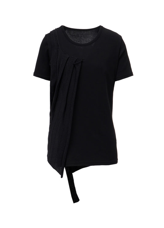 HIGH TWISTED MILANO RIB KNIT COMBI SHORT SLV T