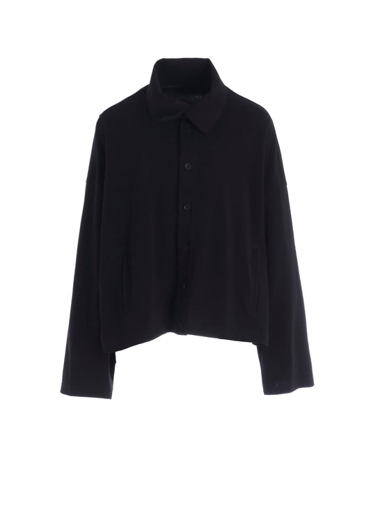 HIGH TWISTED FRENCH TERRY STAND COLLAR CARDIGAN