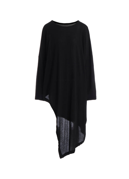 SOFT SINGLE JERSEY UNBALANCED LONG SLV T