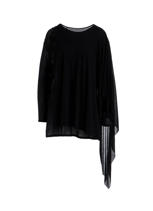 HIGH TWISTED SHEER JERSEY MULTI-WAY LONG SLV T
