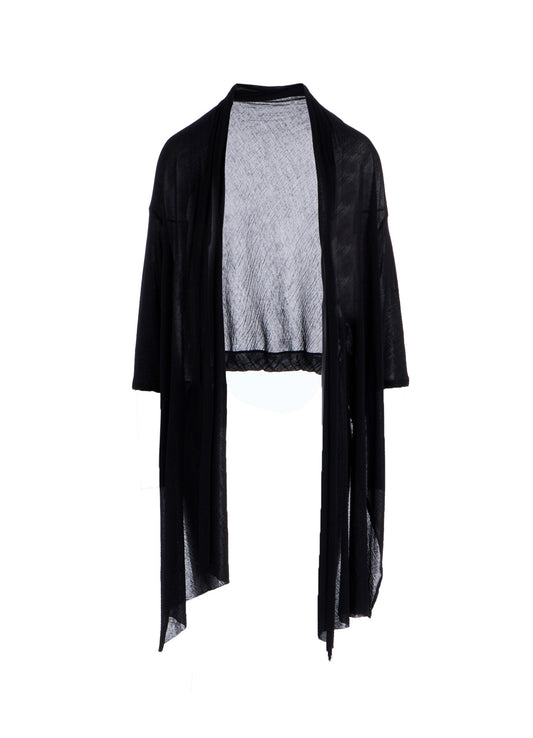 HIGH TWISTED SHEER JERSEY 3/4 SLEEEVE CARDIGAN