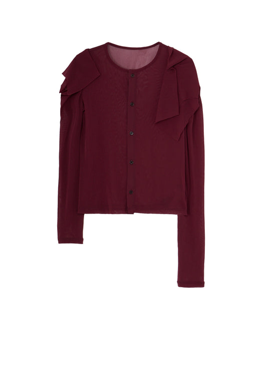 Ny TULLE DRAPED SLV CARDIGAN