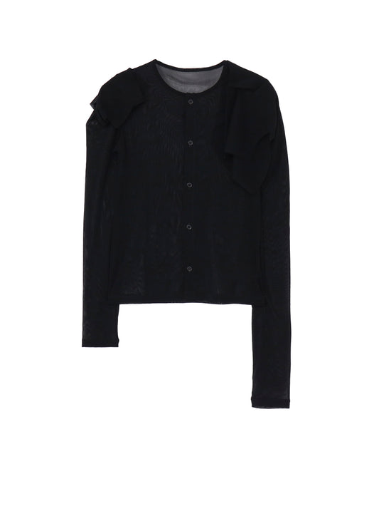 Ny TULLE DRAPED SLV CARDIGAN