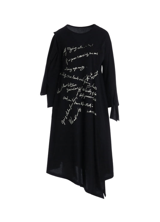 COTTON SINGLE JERSEY HAND WRITING PT DRESS
