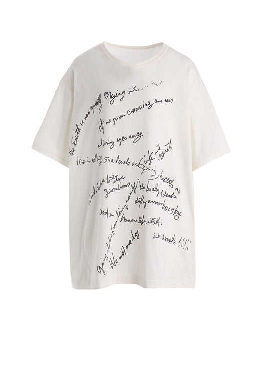 COTTON SINGLE JERSEY HAND WRITING PT SHORT SLV T