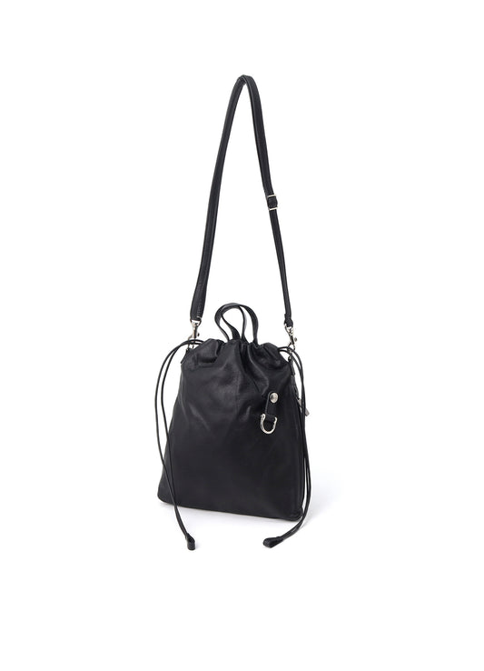 GARMENT LEATHER DRAWSTRING POUCH M