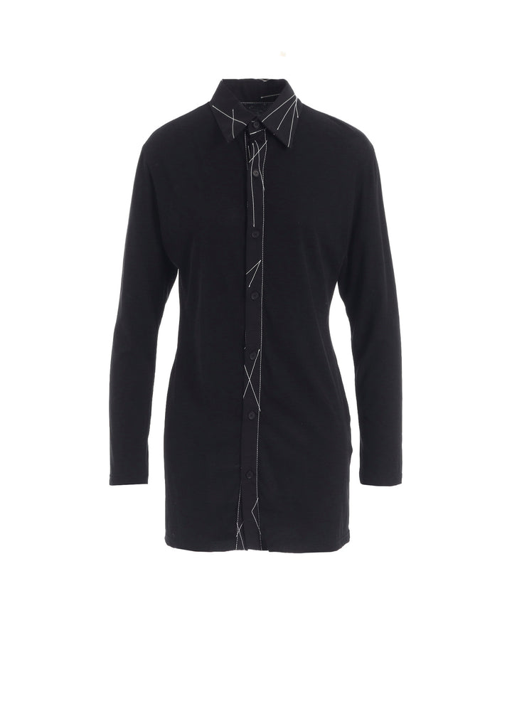 COTTON SINGLE JERSEY COLOR STITCHED BLOUSE B