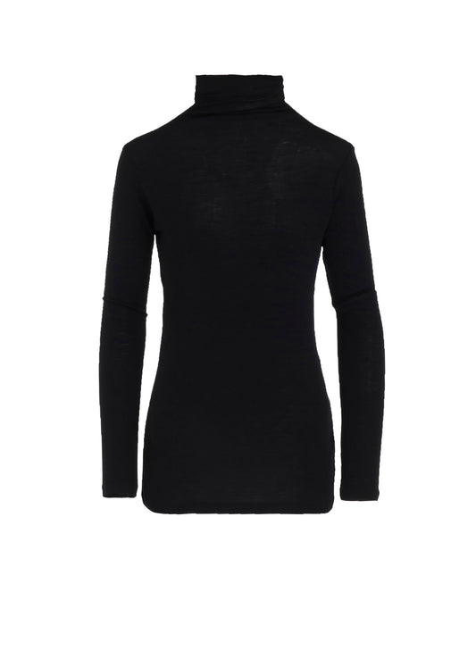 WOOL CHIFFON HIGHNECK LONG T B