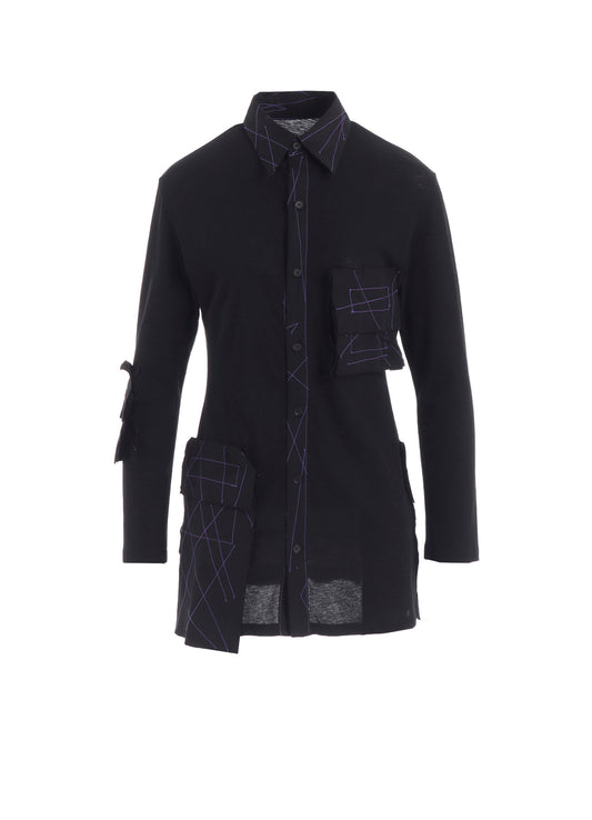 COTTON SINGLE JERSEY COLOR STITCHED BLOUSE G