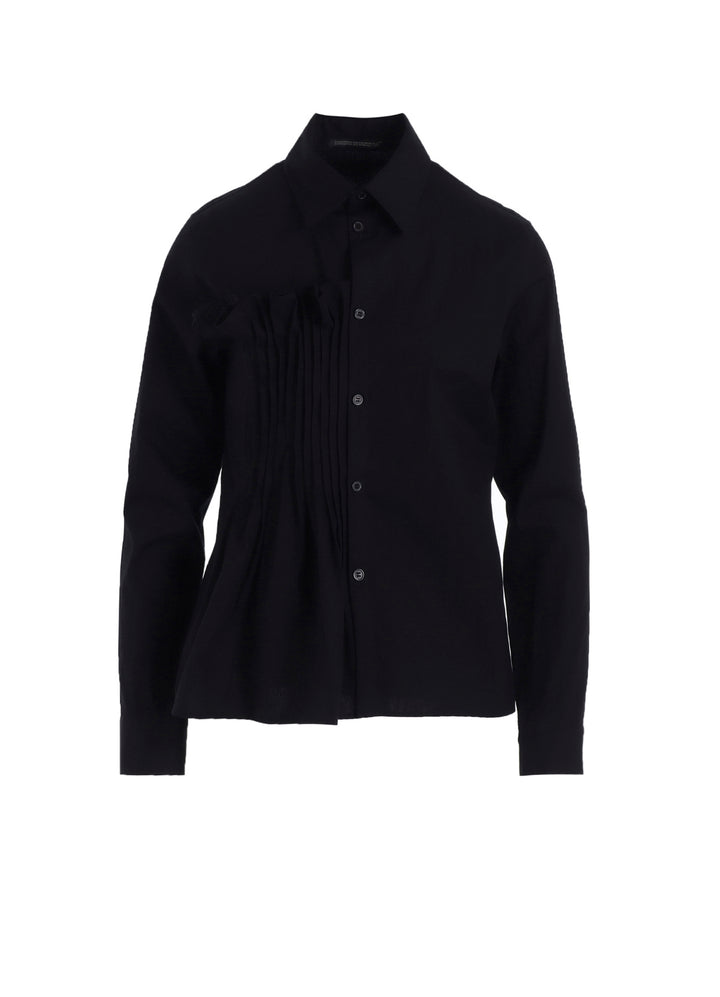 COTTON BROAD R FRONT PINTUCK BLOUSE