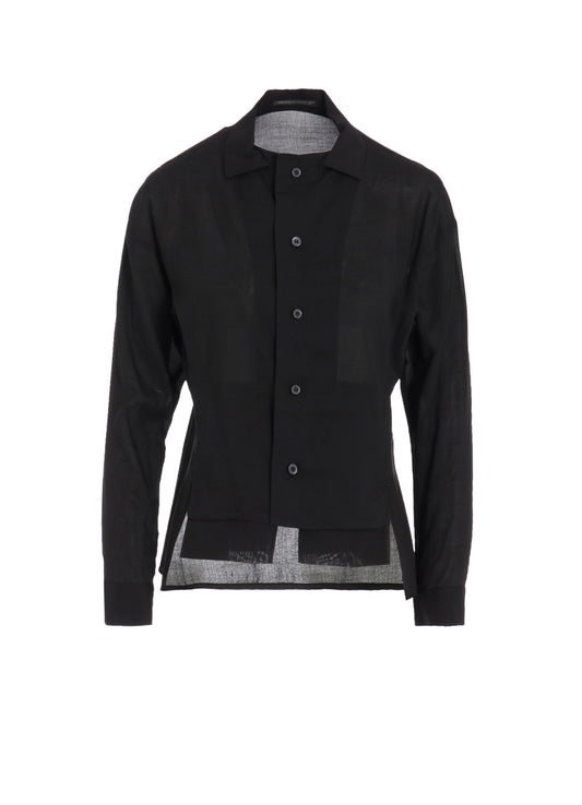 CELLULOSE LAWN PANELED SHORT BLOUSE