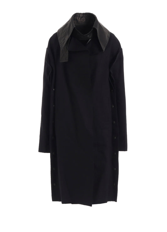 10OZ UNEVEN YARN DENIM A SNAP BUTTON BIG COAT