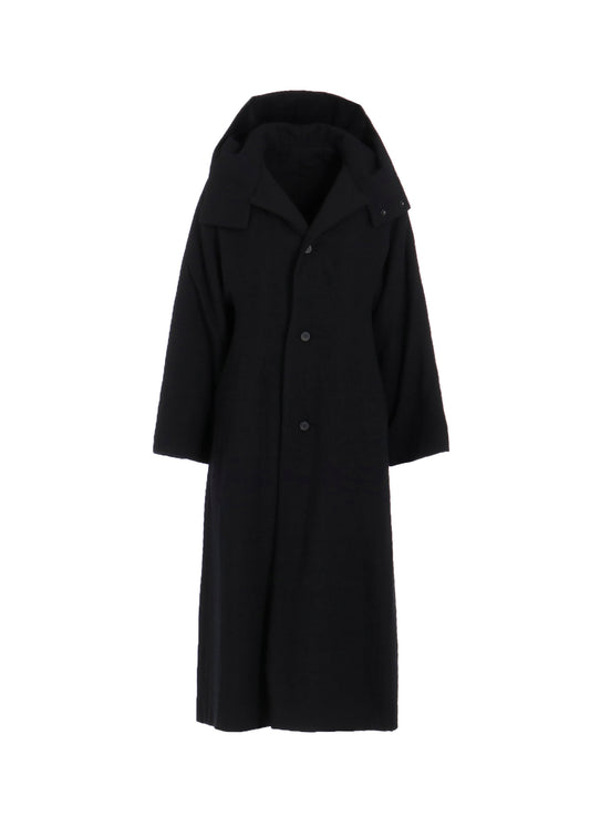 WOOL VIYELLA REVERSIBLE HOODED COAT