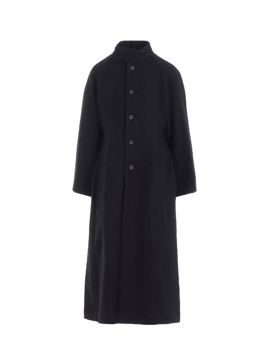 OVERDYE WOOL VIERA REVERSIBLE STAND COLLAR COAT