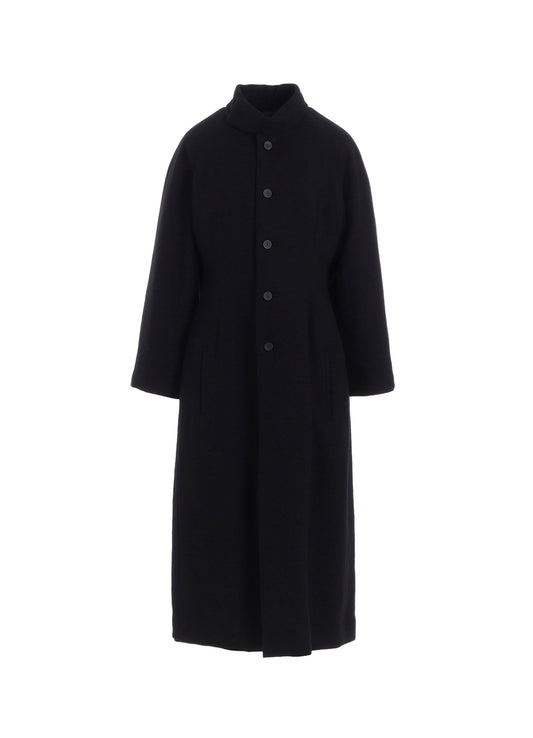 WOOL VIYELLA REVERSIBLE STAND COLLAR COAT