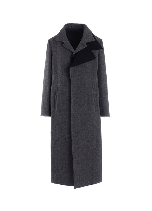 TWEED CLOTH R DOUBLE LAYERED LONG COAT