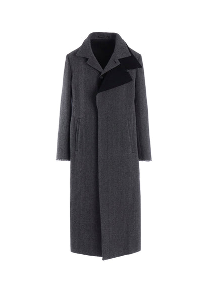 TWEED CLOTH R DOUBLE LAYERED LONG COAT