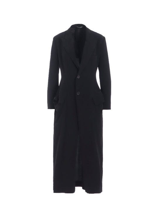 TA/PE CREPE DE CHINE BACK LACE UP LONG COAT