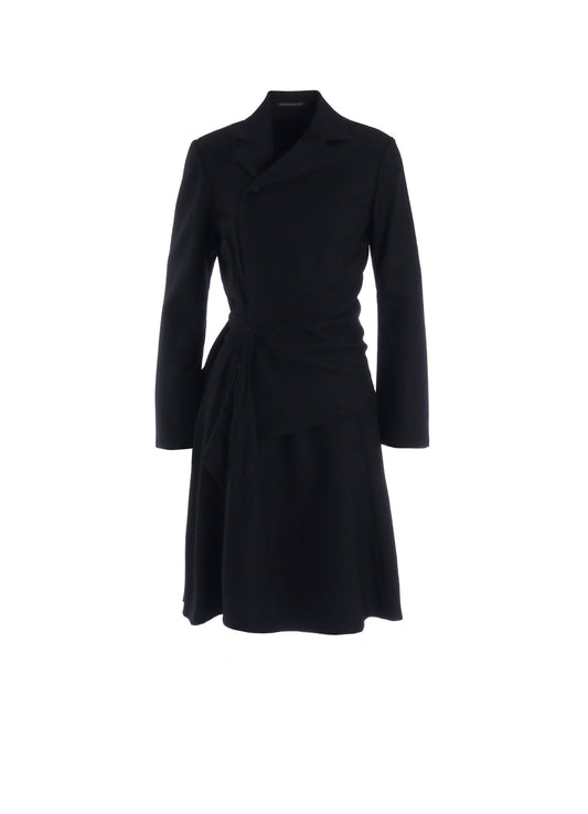 W/SAXONY  KNOT DETAIL WRAP DRESS