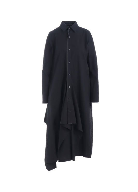 COTTON BROAD DRAPED SHIRT DRESS