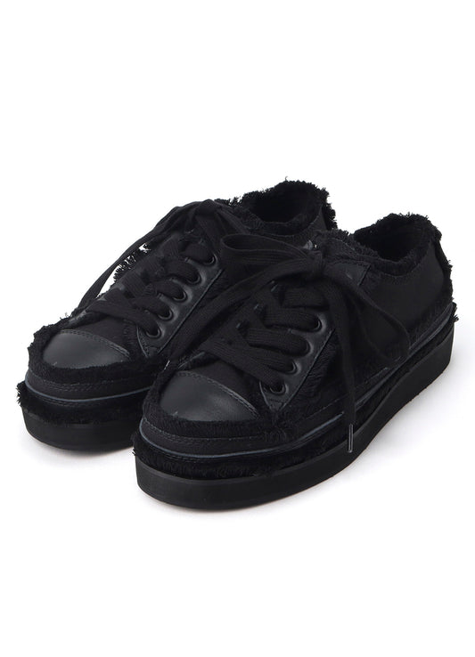 COTTON CANVAS A LOW-CUT FRINGE SNEAKERS
