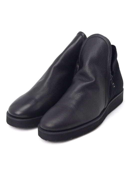 SHRINKED MELTON DOUBLE SIDE ZIP BOOTS