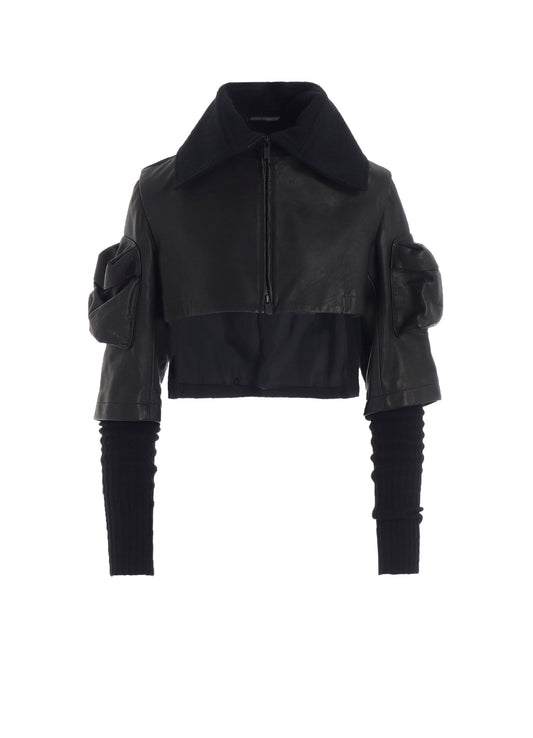 HORSE SUEDE RIBBED SLV SHORT JACKET