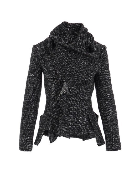 HANDMADE TWEED STOLE DETAIL JACKET