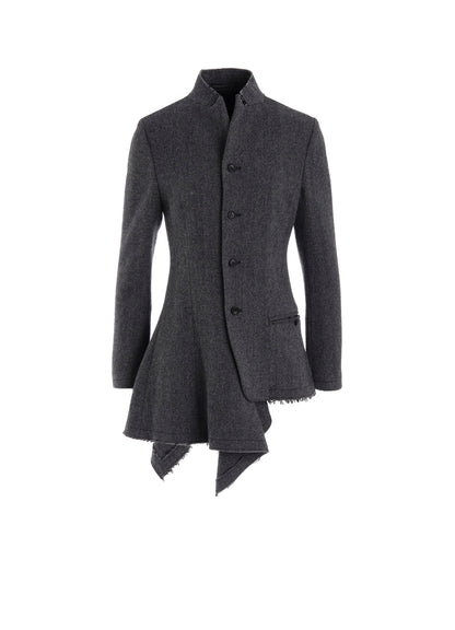 TWEED CLOTH R LONG STAND C JACKET