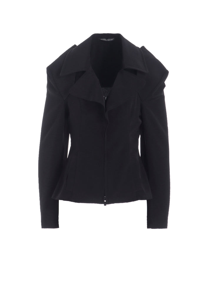 TA/PE CREPE DE CHINE O SHOULDER JACKET