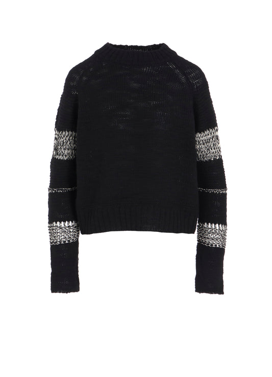 PLAIN STITCH COLOR COMBI ROUND NECK PO