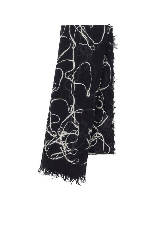 WOOL GAUZE NEEDLE PUNCH STOLE