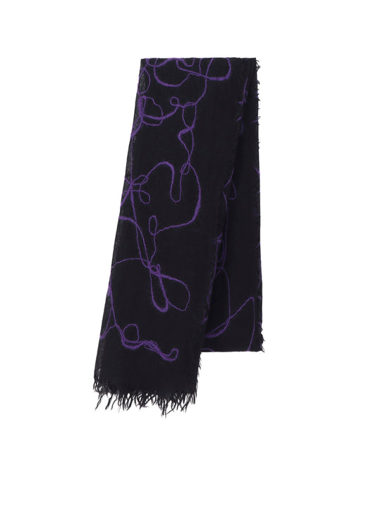 WOOL GAUZE NEEDLE PUNCH STOLE