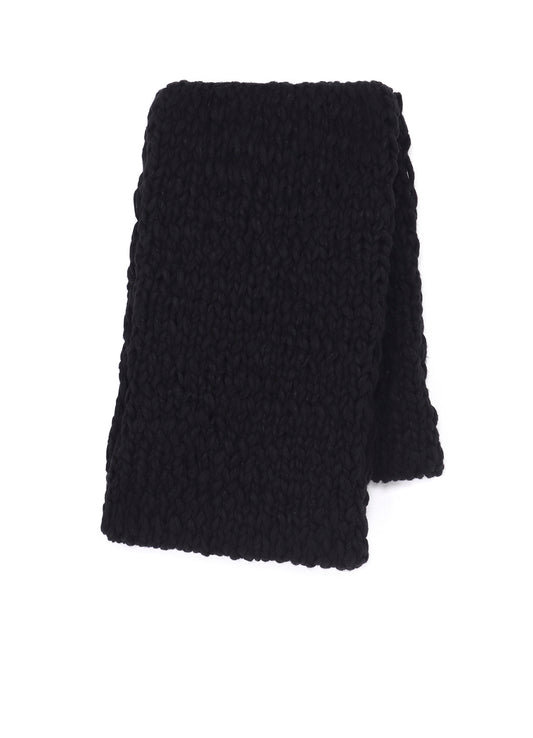 HAND-WOVEN SLABS/W KNIT SNOOD