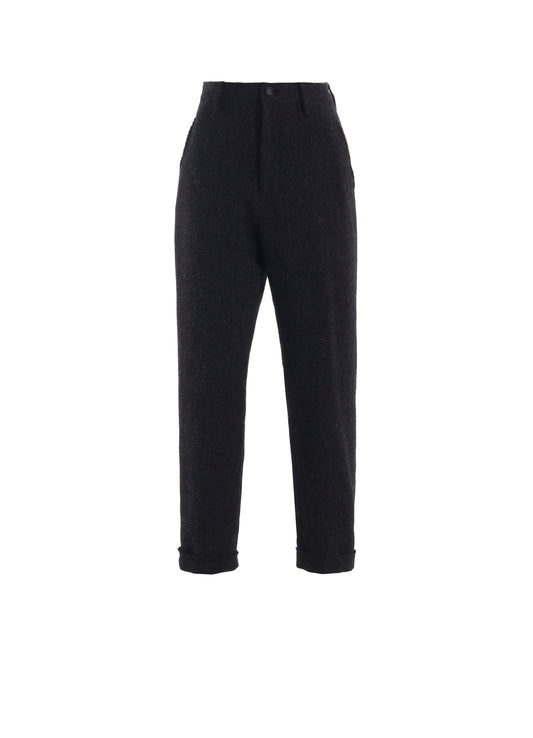 TWEED CLOTH CUFFED HEM PANTS