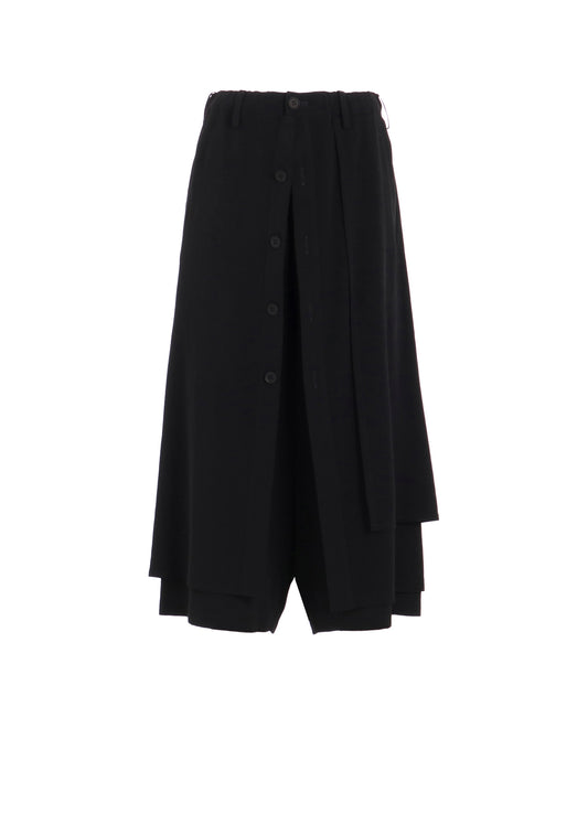 TA/PE CREPE DE CHINE F BUTTON WRAP PANTS