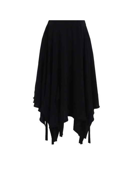 HIGH TWISTED GAUZE TERRY DRAPED HEM SKIRT