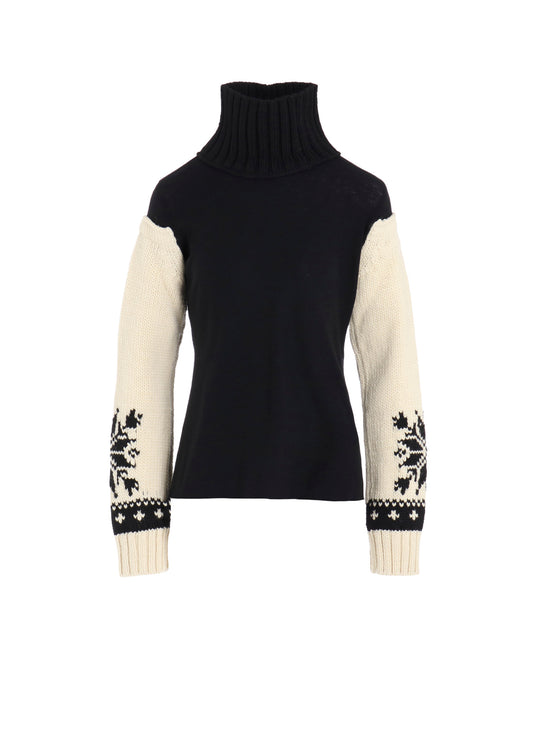 WOOL INTERLOCK SNOW PATTERN HIGH NECK PO