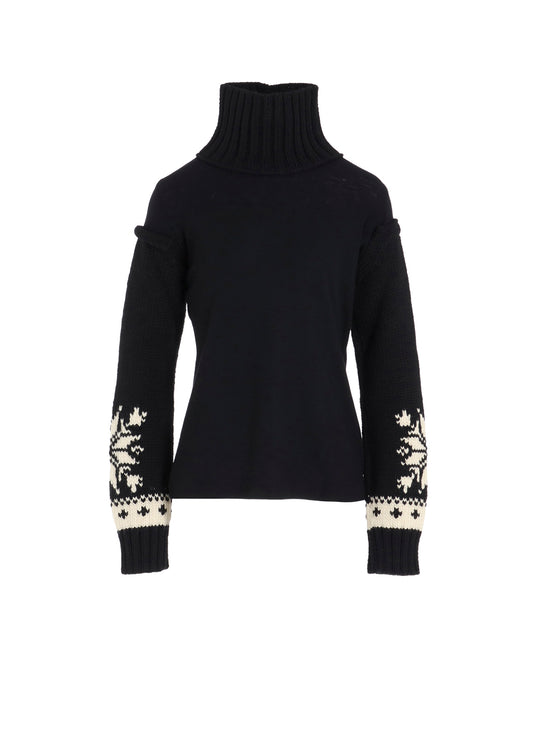 WOOL INTERLOCK SNOW PATTERN HIGH NECK PO