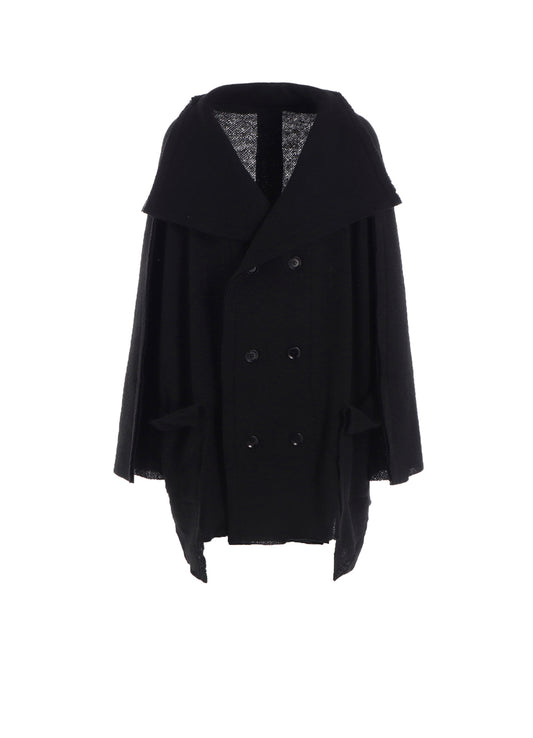 BRUSHED BOUCLE SEAM DETAIL PEA COAT