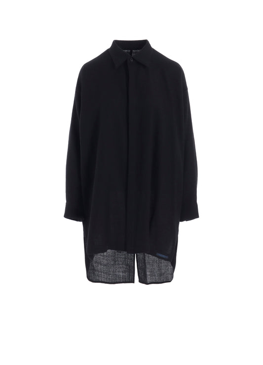 WOOL VIYELLA DOUBLE PLACKET BLOUSE