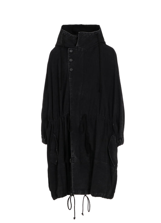 PERMANGANATE BLEACHED DENIM DOLMAN SLV COAT