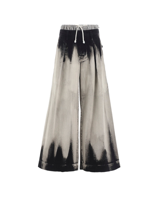 10OZ BLEACHED DENIM LAYERED-LIKE WIDE PANTS