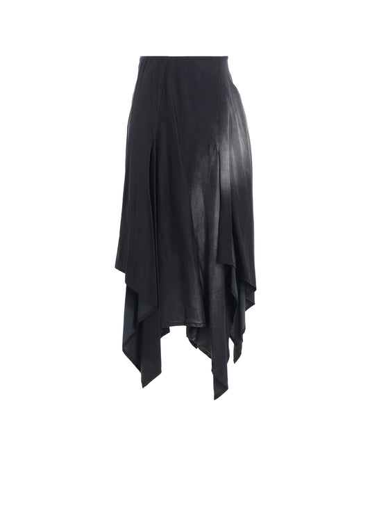 Cu/C BLEACHED SATIN ASYMMETRIC SKIRT