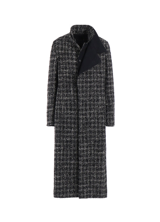 【Launching 10:00(JST) October 16】GREY HOUNDSTOOTH R DOUBLE LAYERED LONG COAT