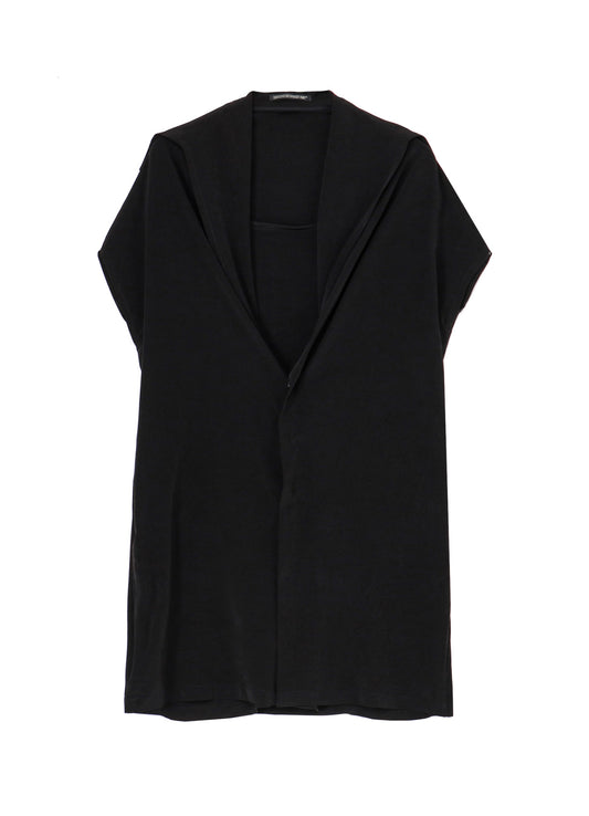 TA/PE CREPE DE CHINE DRAPED NECK DRESS