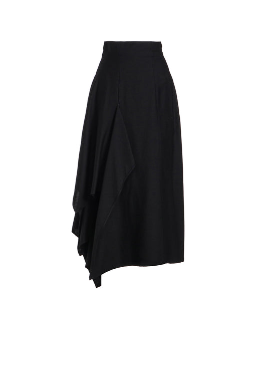 Ry/Si DOUBLE LAYER R DRAPED HIGH-WAIST SKIRT