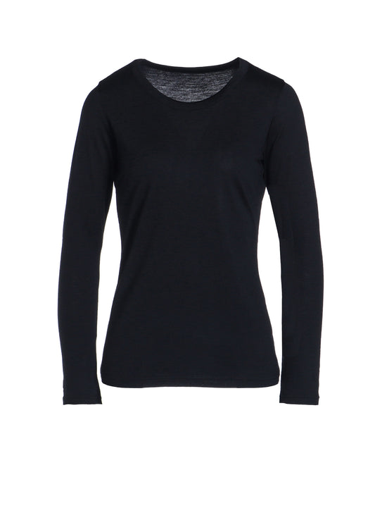 WOOL SINGLE JERSEY ROUND NECK LONG SLV T