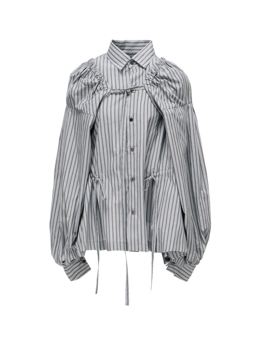 COTTON STRIPE COMBINATION BLOUSE